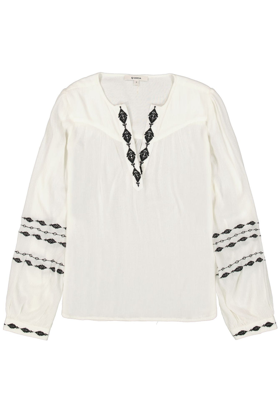 Garcia White Blouse with Embroidered Detail