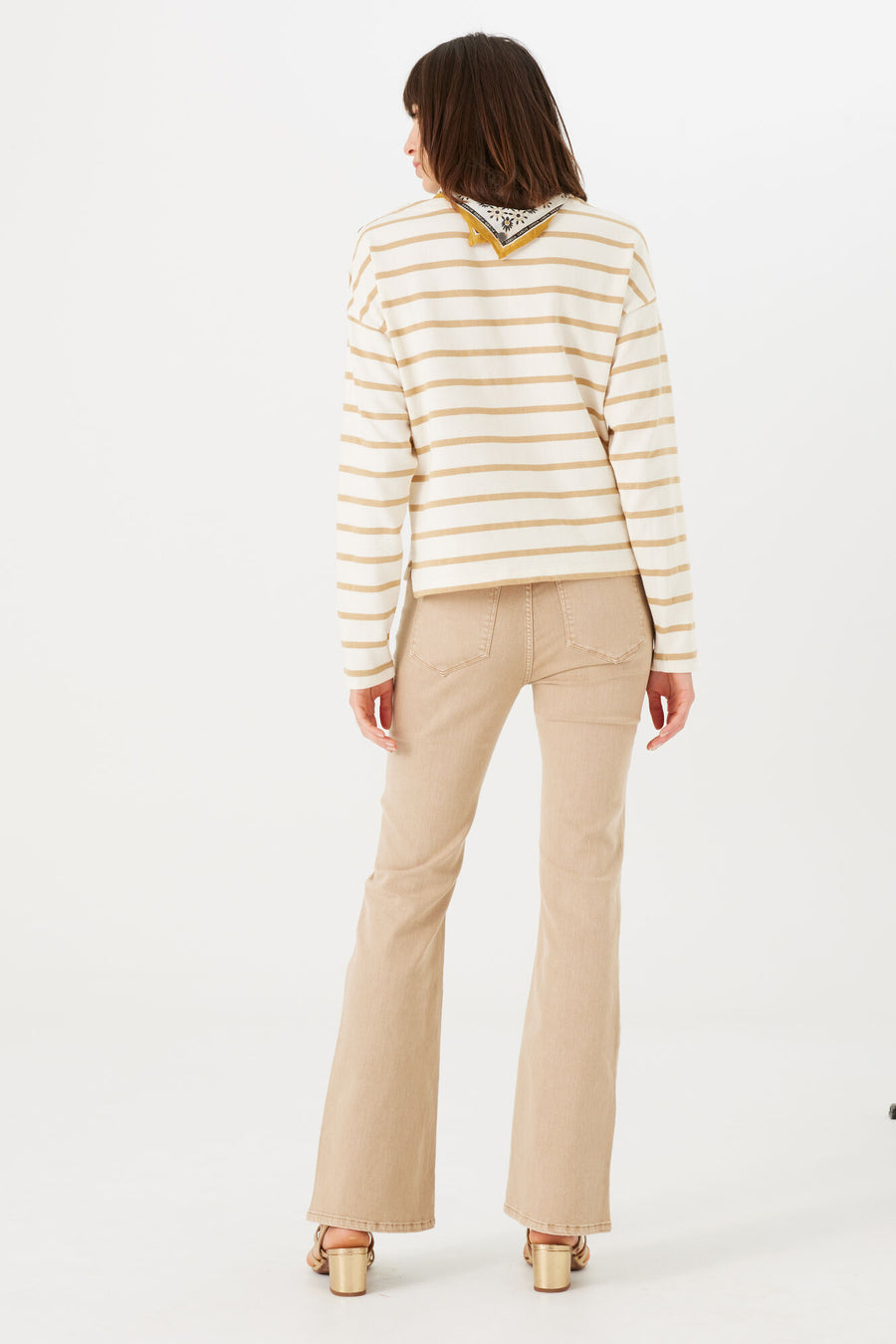 Garcia Marine Stripe Sweater Sand