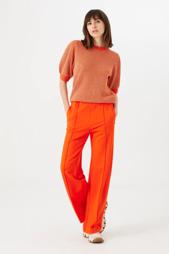 Garcia Mandarin Red Knit Top