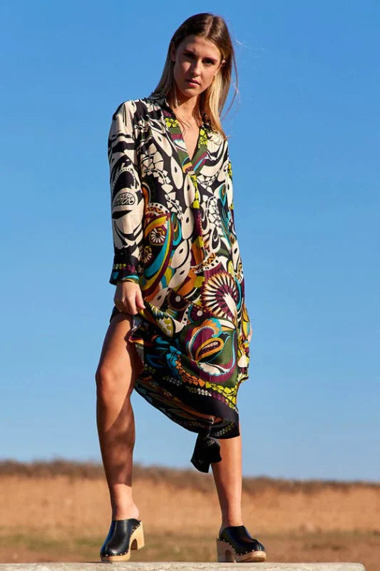 Lauren Vidal Fluid Ron Print Dress - Rio