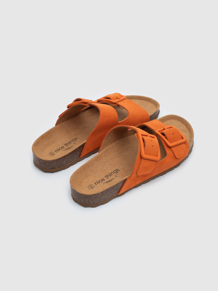 Nice Things Buckled Organic Sandals Nectarine