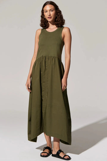 POL Toya Tank Dress Khaki