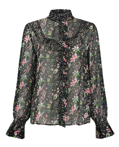 POM Amsterdam Flower Blaze Blouse Anthracite - Foss & Kruger – Foss ...