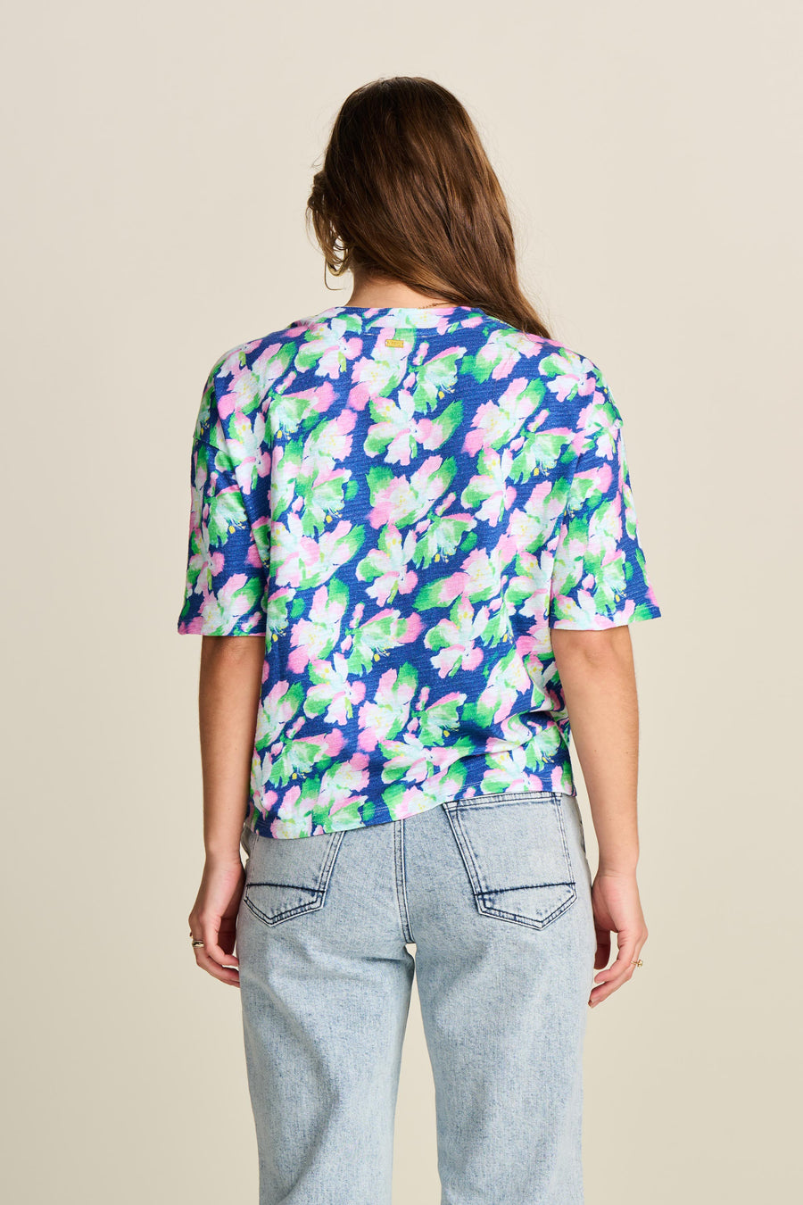 POM Amsterdam Lillies Blue T Shirt