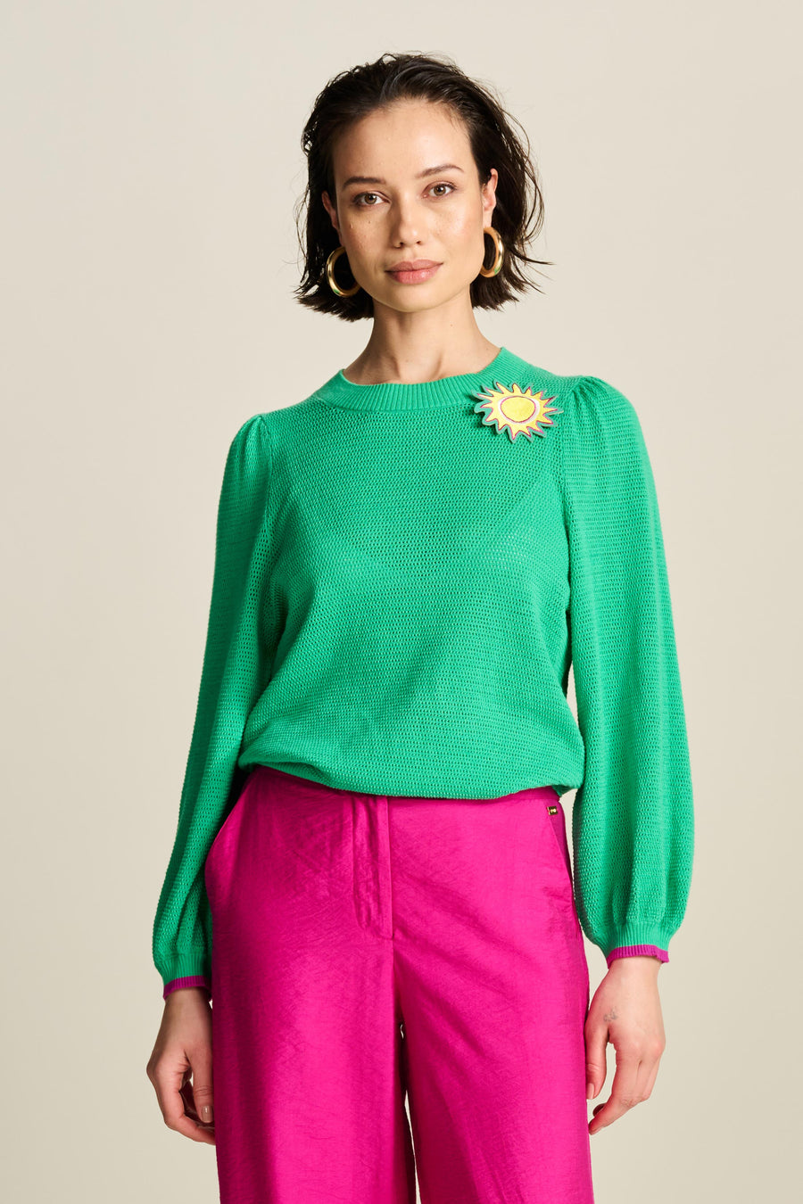 POM Amsterdam Lush Green Knit Pullover