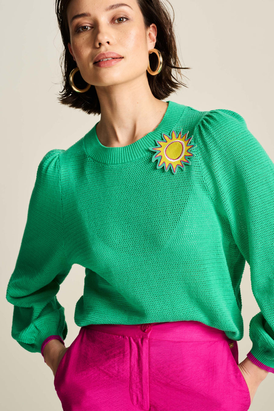 POM Amsterdam Lush Green Knit Pullover