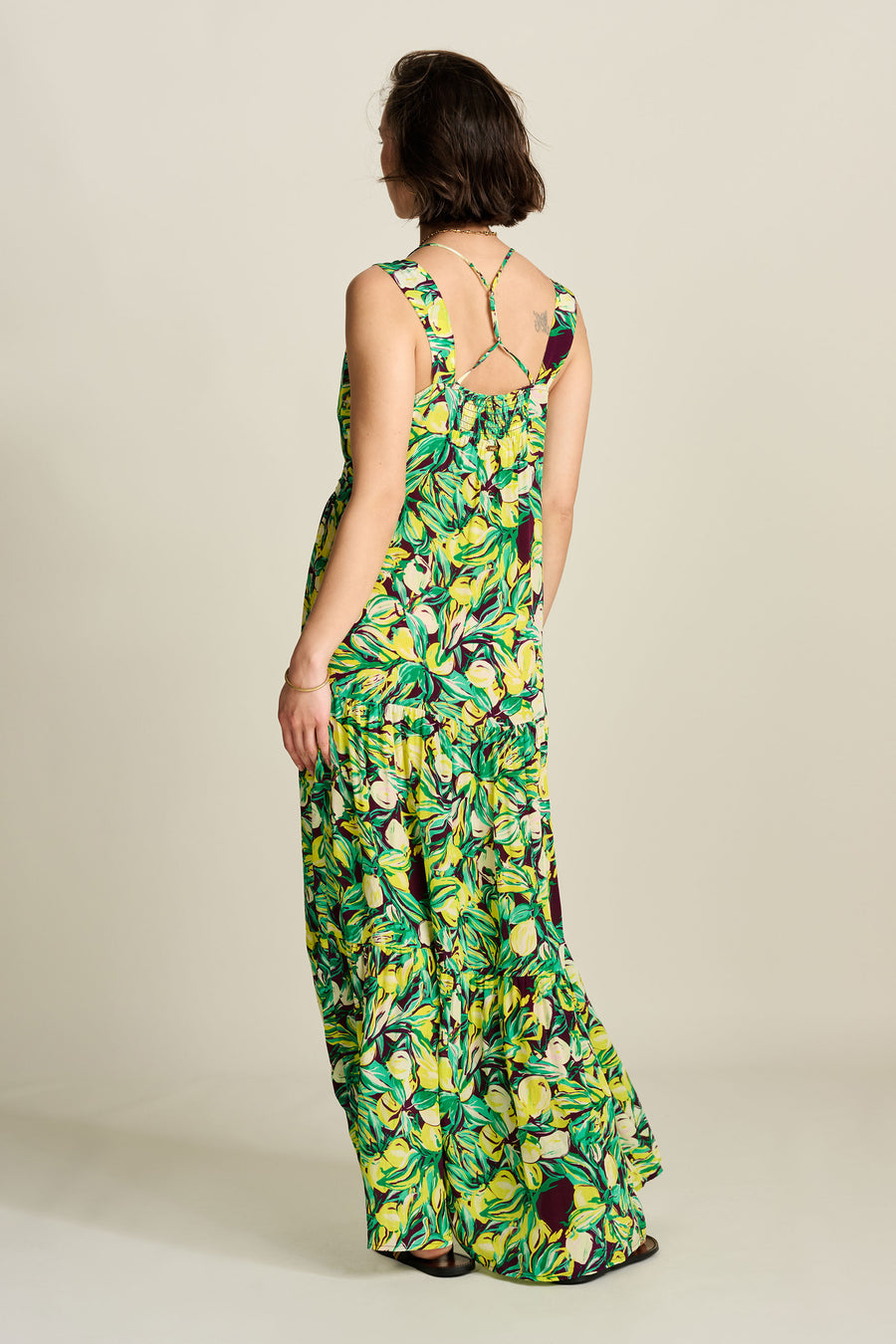 POM Amsterdam Lemon Tree Strap Dress