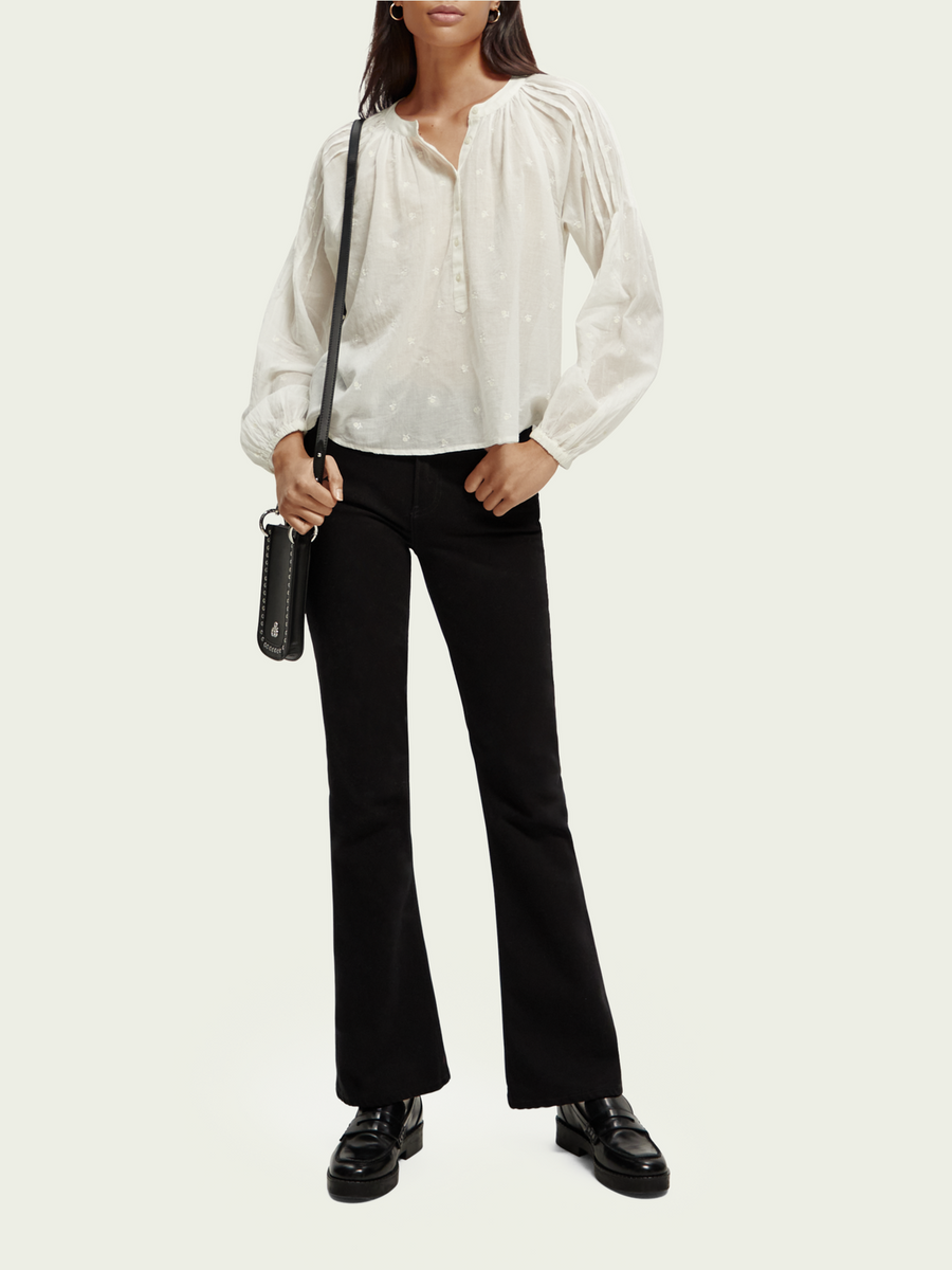 Scotch & Soda Embroidered Pintuck Blouse