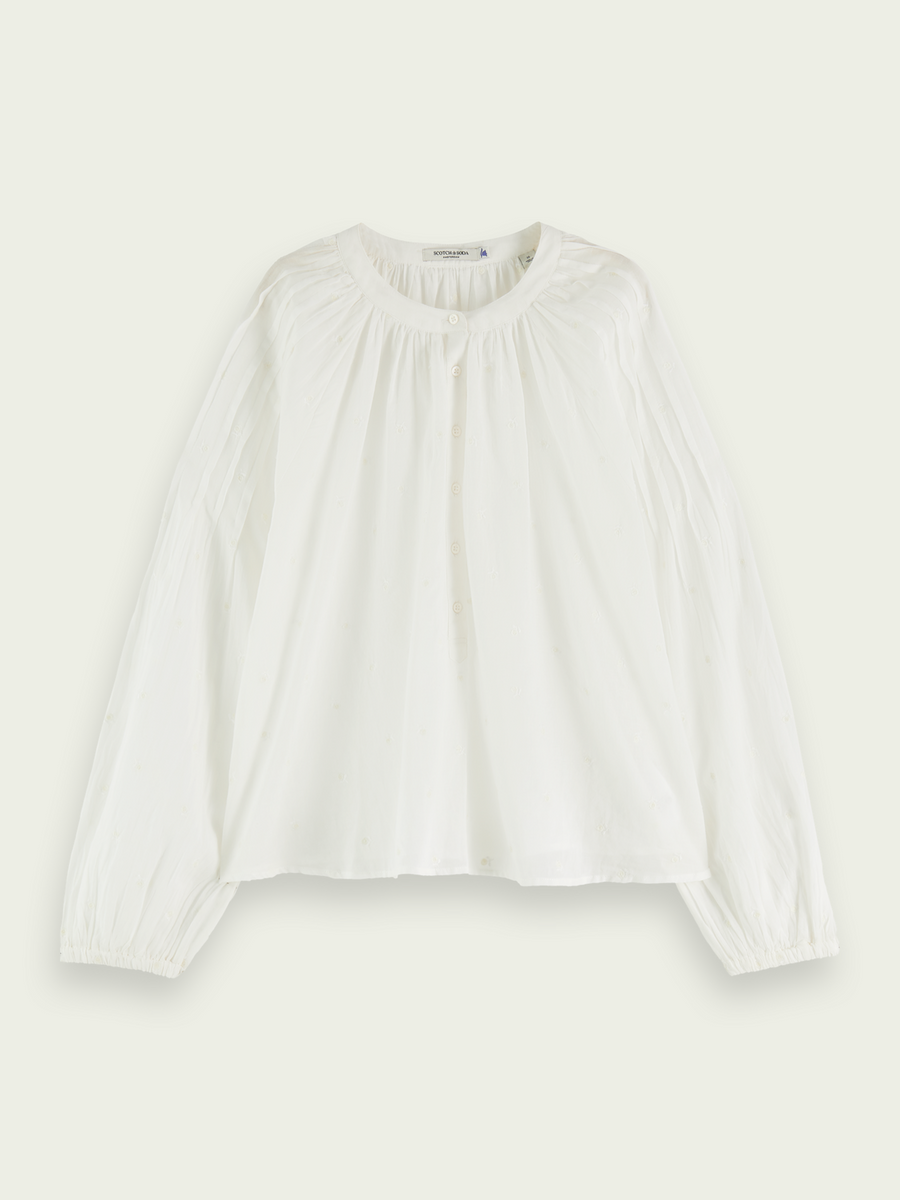 Scotch & Soda Embroidered Pintuck Blouse