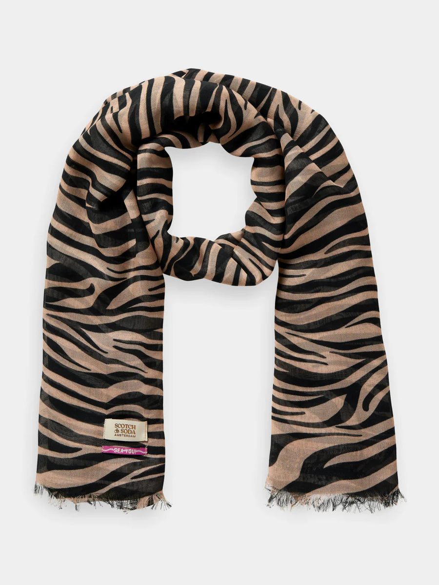 Scotch & Soda Lightweight Printed Scarf - Tiger